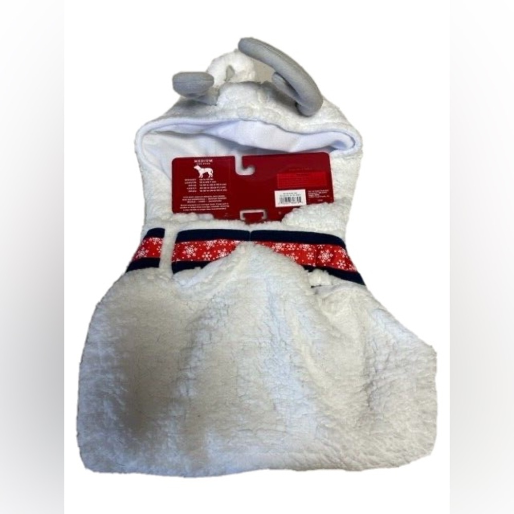 Workshop White Reindeer Dog Costume with Bells Size Medium